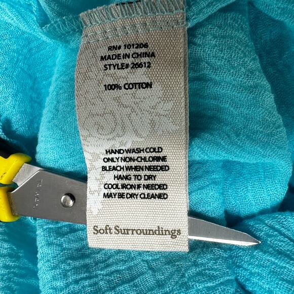 Soft Surroundings Layered Turquoise Blue  Blouse Womens Top Size XS Pullover - Picture 6 of 6